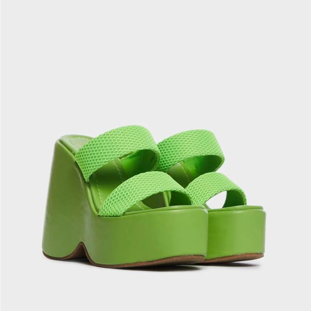 Mint Green Way Back Platform Wedges